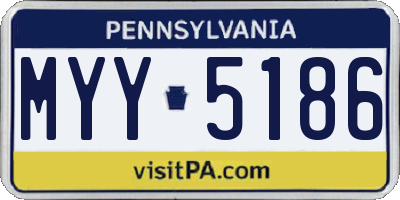 PA license plate MYY5186
