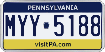 PA license plate MYY5188