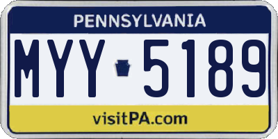 PA license plate MYY5189