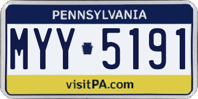 PA license plate MYY5191