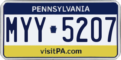 PA license plate MYY5207