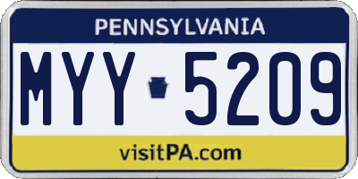 PA license plate MYY5209