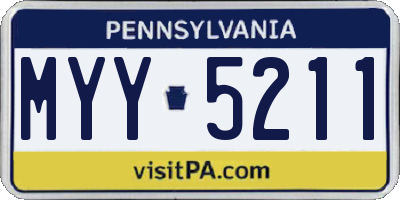PA license plate MYY5211