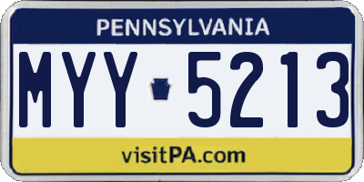 PA license plate MYY5213
