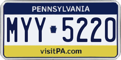 PA license plate MYY5220