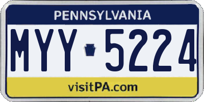 PA license plate MYY5224