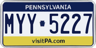 PA license plate MYY5227