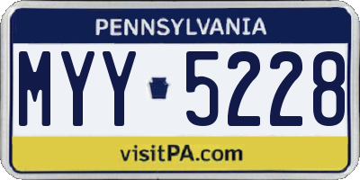 PA license plate MYY5228