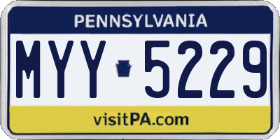 PA license plate MYY5229
