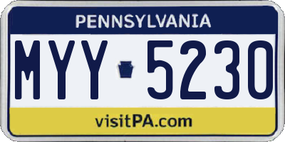 PA license plate MYY5230
