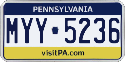 PA license plate MYY5236