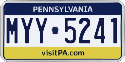 PA license plate MYY5241