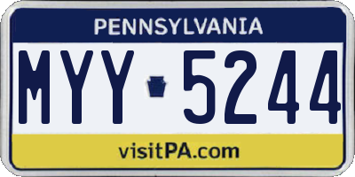PA license plate MYY5244