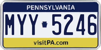 PA license plate MYY5246