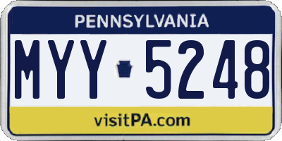 PA license plate MYY5248