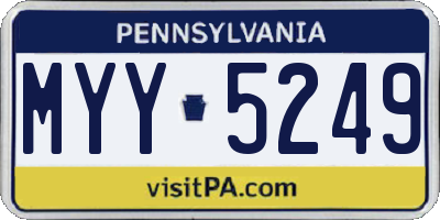 PA license plate MYY5249