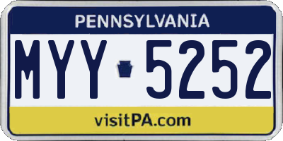 PA license plate MYY5252
