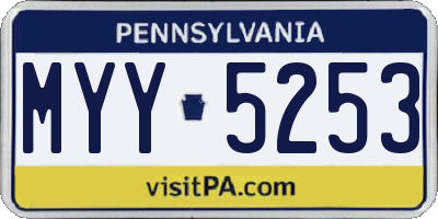 PA license plate MYY5253