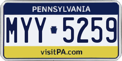 PA license plate MYY5259