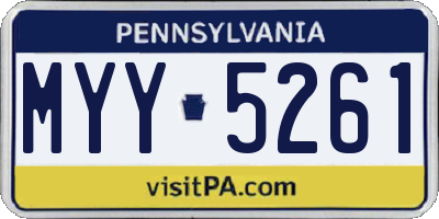 PA license plate MYY5261