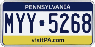 PA license plate MYY5268