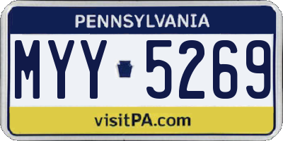 PA license plate MYY5269