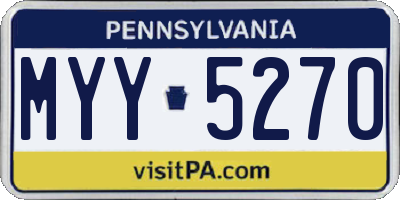 PA license plate MYY5270