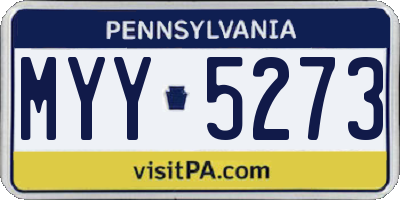 PA license plate MYY5273