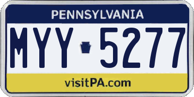PA license plate MYY5277