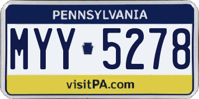 PA license plate MYY5278