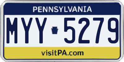 PA license plate MYY5279