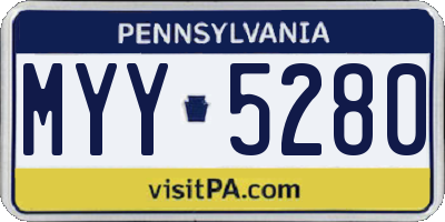 PA license plate MYY5280