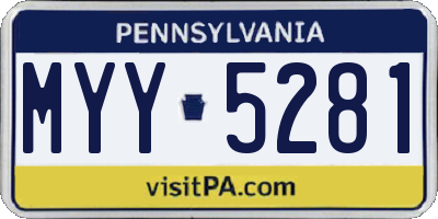 PA license plate MYY5281