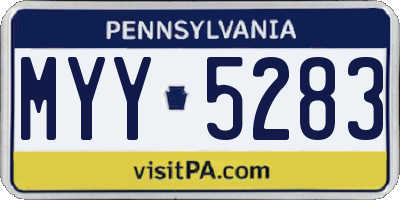 PA license plate MYY5283