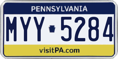 PA license plate MYY5284