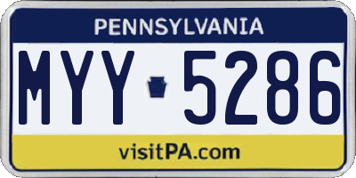 PA license plate MYY5286