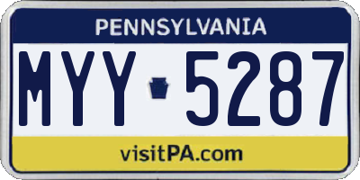PA license plate MYY5287
