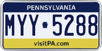 PA license plate MYY5288