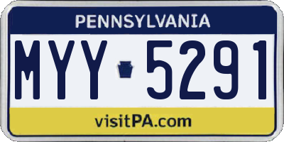 PA license plate MYY5291