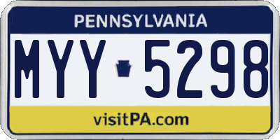 PA license plate MYY5298