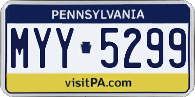 PA license plate MYY5299