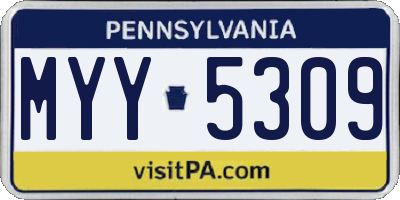 PA license plate MYY5309