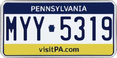 PA license plate MYY5319