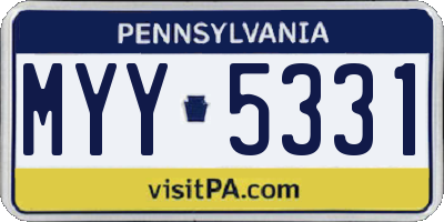 PA license plate MYY5331