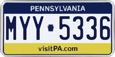 PA license plate MYY5336