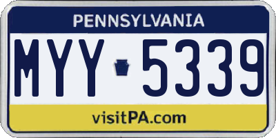 PA license plate MYY5339