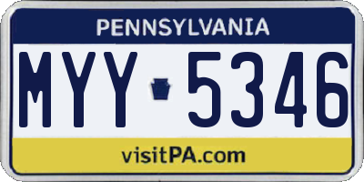 PA license plate MYY5346