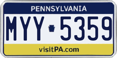 PA license plate MYY5359