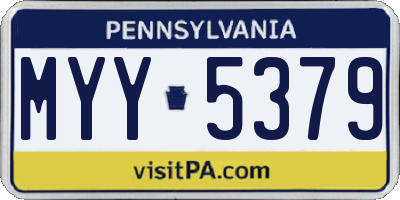 PA license plate MYY5379