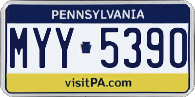 PA license plate MYY5390
